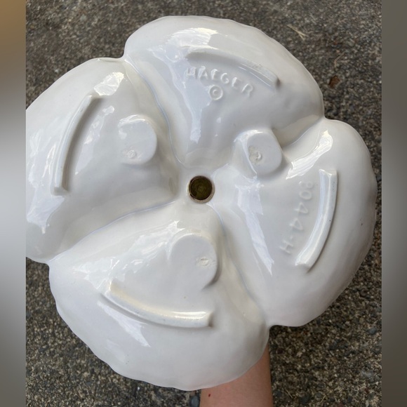 Haeger Pottery 2 Tiered serving tray Tidbit Tray Relish Dish Orange Ceramic - Picture 3 of 8